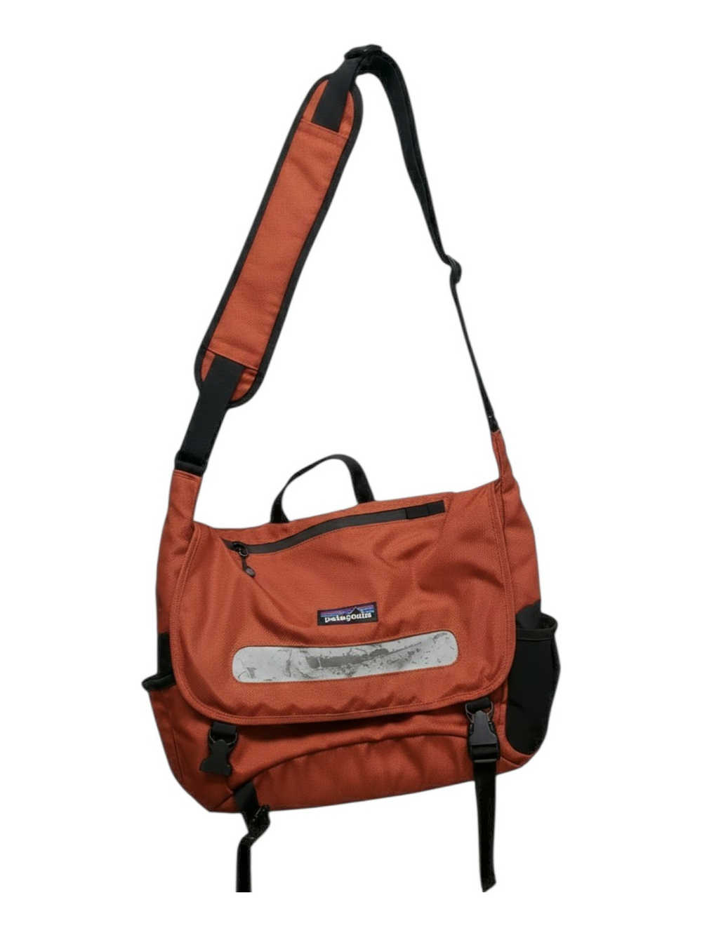 Vintage Patagonia Rust Orange Critical Mass Messenger Bag with Unique Fading